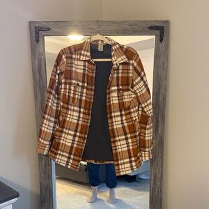 Brown Plaid Button-Up Shirt